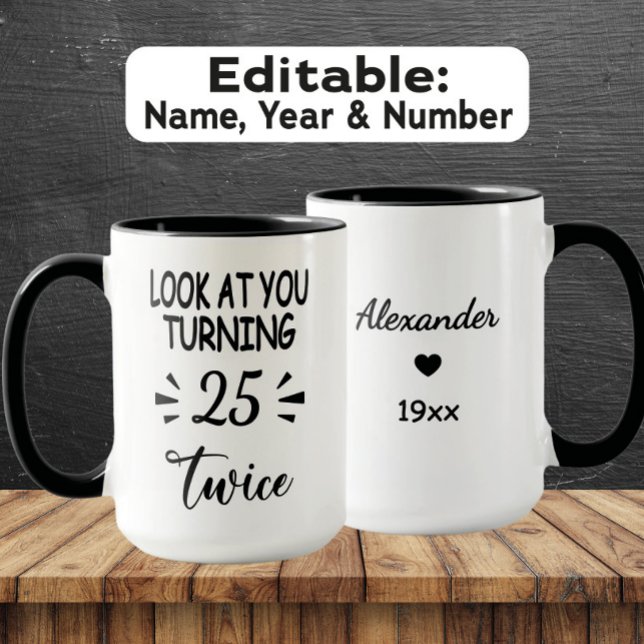 Funny 50th Birthday Mug – Custom Name & Birth Year (Créateur téléchargé)