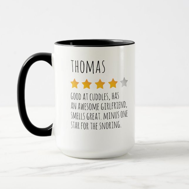 Funny 5 étoiles commentaire personnalisé nom Mug p (Gauche)