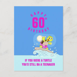 Funny 60e anniversaire citation carte de tortue