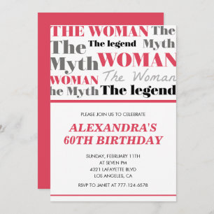 Funny 60e anniversaire invitations son Myth Legend