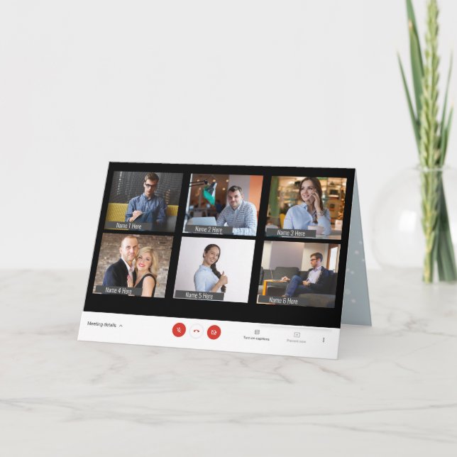 Funny 6 Spot Zoom Noël Carte de voeux de Noël (Devant)