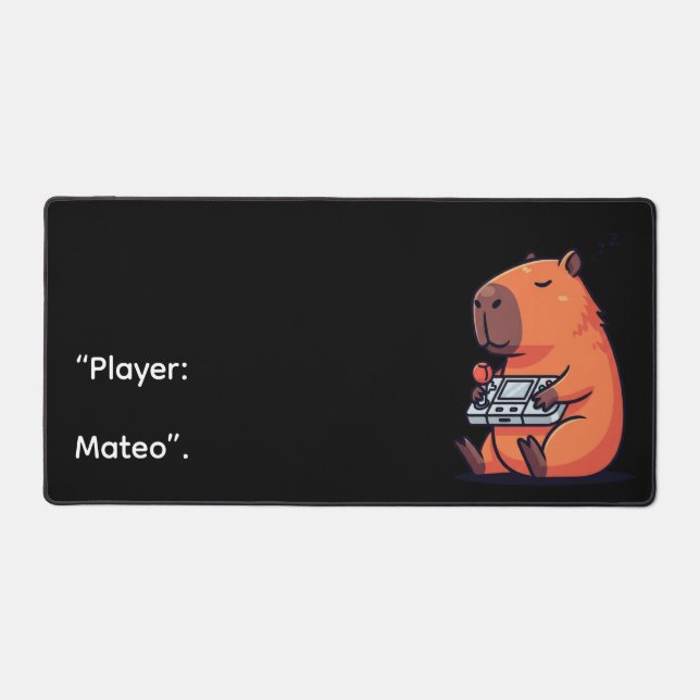 Funny 80s Gaming Mouse Pad – Capybara Design (Recto)