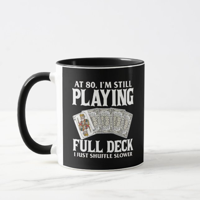 Funny 80th Birthday Card Player Mug  (Gauche)