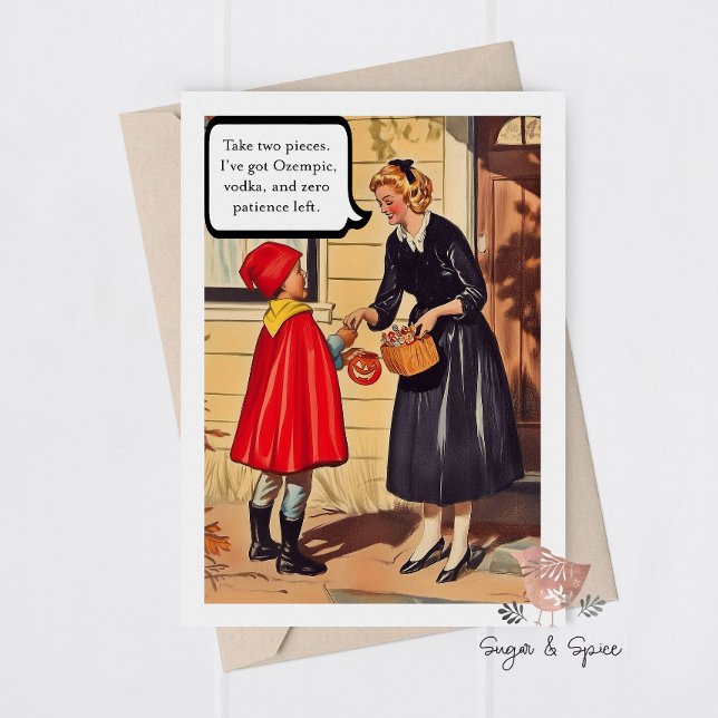 Funny Adulte Halloween Maman Carte de voeux sarcas (Créateur téléchargé)