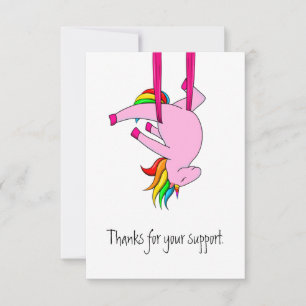 Funny Aerial Silks Unicorn Carte de remerciements