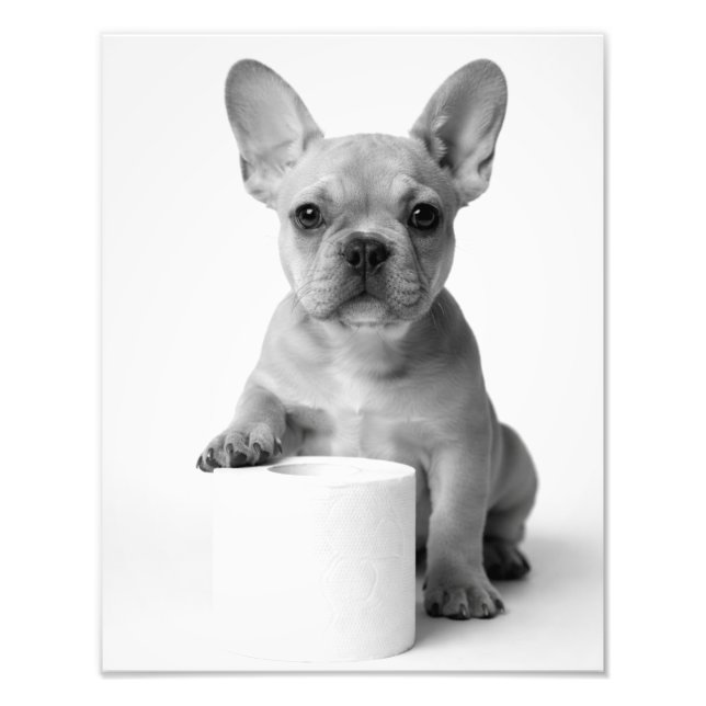 Funny Aesthetic French Bulldog Toilet Paper Photo (Devant)