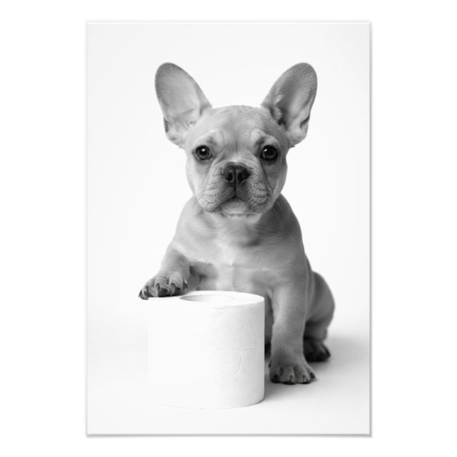 Funny Aesthetic French Bulldog Toilet Paper Photo (Devant)