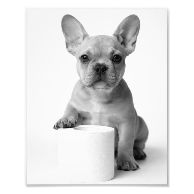 Funny Aesthetic French Bulldog Toilet Paper Photo (Devant)