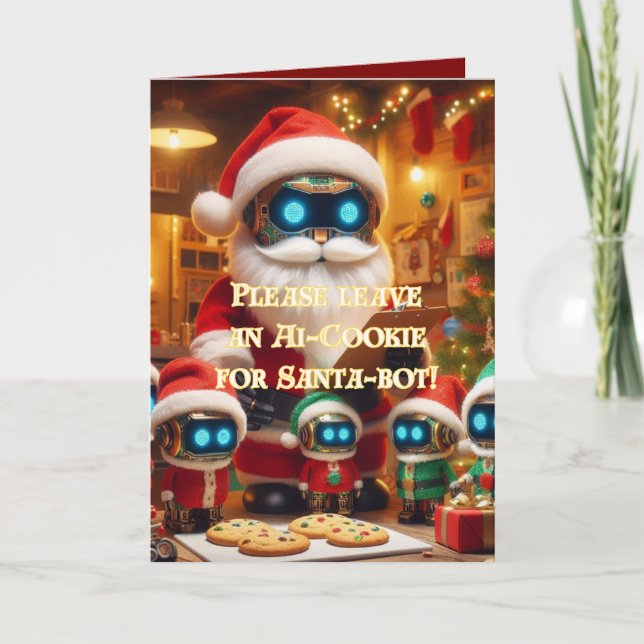Funny Ai Chatbot Père Noël Carte de voeux Entrepri (Devant)