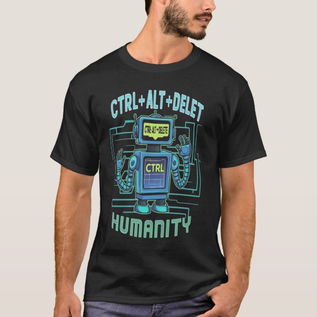 Funny AI Robot T-Shirt 2025 - ChatGPT 6.0 Mème Tee (Devant)