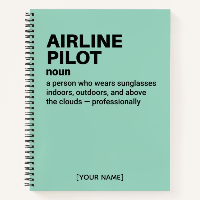 Funny Airline Pilot Definition Carnet cadeau (Devant)