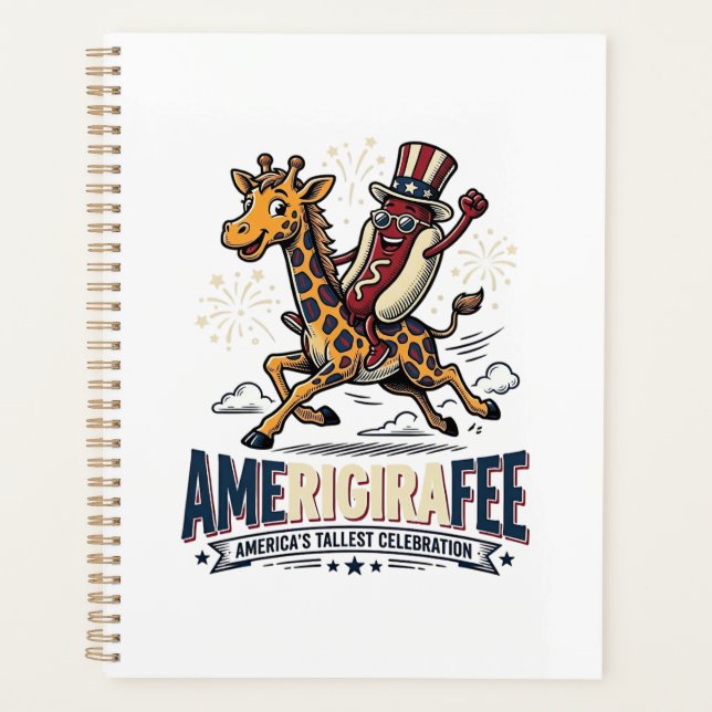 Funny Amerigiraffee Patriotique Giraffe Chemise Ho (Devant)