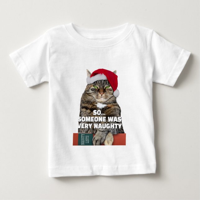 Funny angry cat Christmas T-Shirt (Devant)