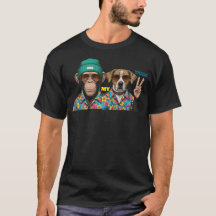 Funny Animal Friends T-Shirt | Cool Monkey Dog  