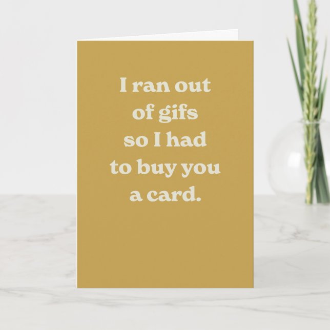 Funny anniversaire moderne jaune stupide carte sar (Devant)