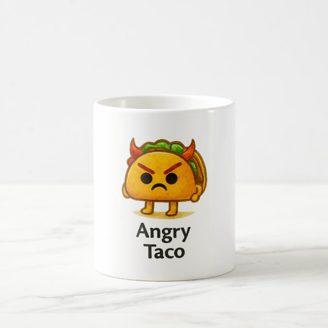 Funny Anxiety Taco Mug Cute Gift for Foodie Friend (Centre)