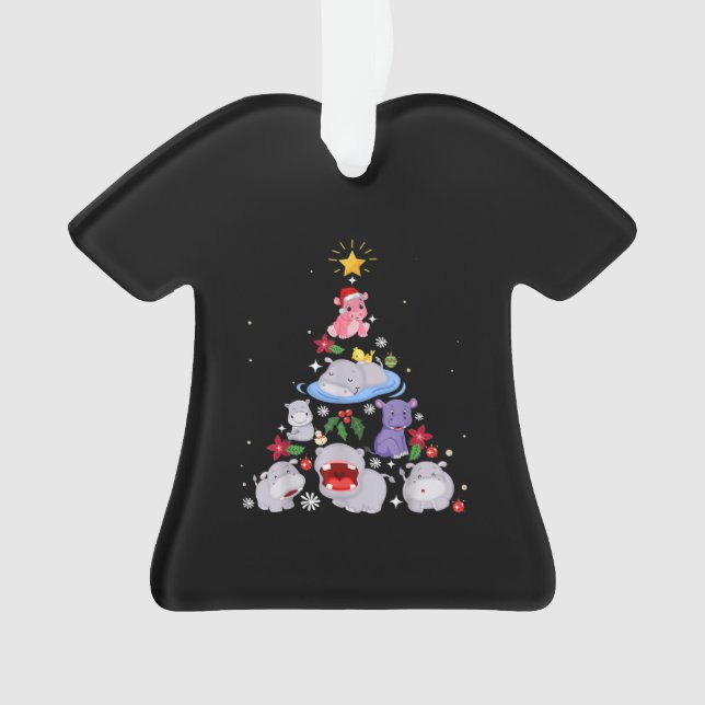 Funny arbre de Noël hippo| Hippopotame de Noël (devant)