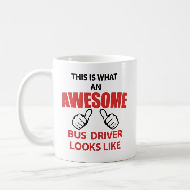 Funny Awesome Bus Driver Appreciation Gift Mug (Gauche)