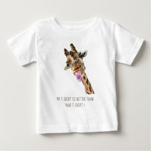 Funny Baby T-Shirt Playful Giraffe - Smile