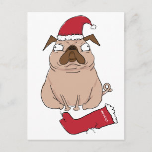 Funny Bah Humpug Père Noël Carlin Carte de Noël pe