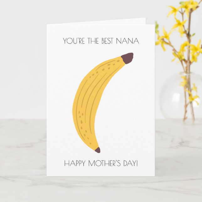 Funny Banana carte de fête des mères (Fleur jaune)