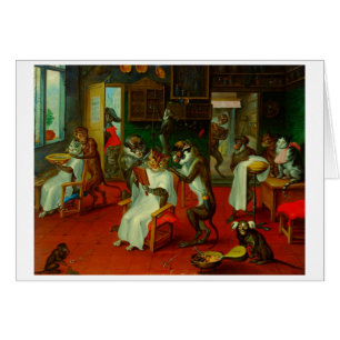 Funny Barber Shop Salon Chats Ape Singes