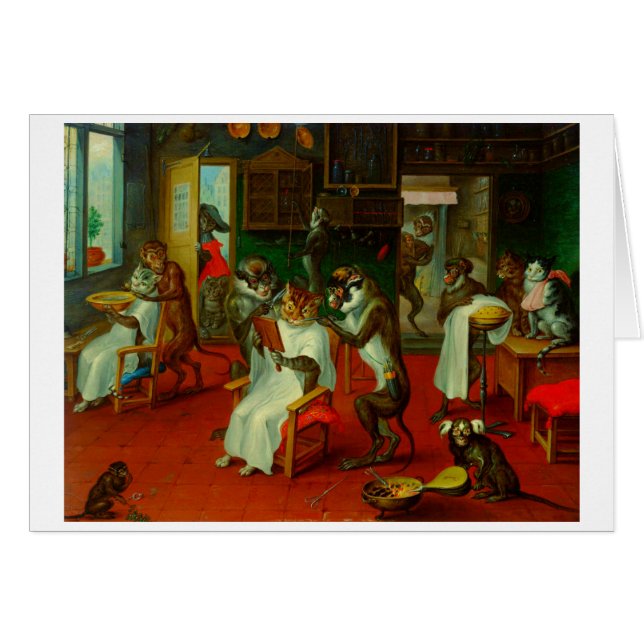 Funny Barber Shop Salon Chats Ape Singes (Devant horizontal)