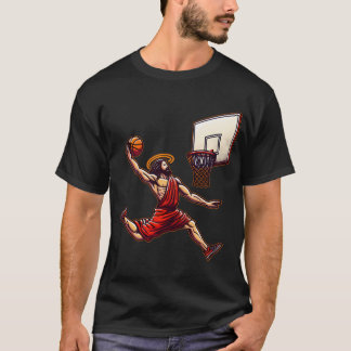 Funny Basketball Retro Jésus Christ T-shirt