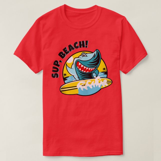 Funny Beach Summer Shark Tshirt Whats Sup Beach Su (Design devant)