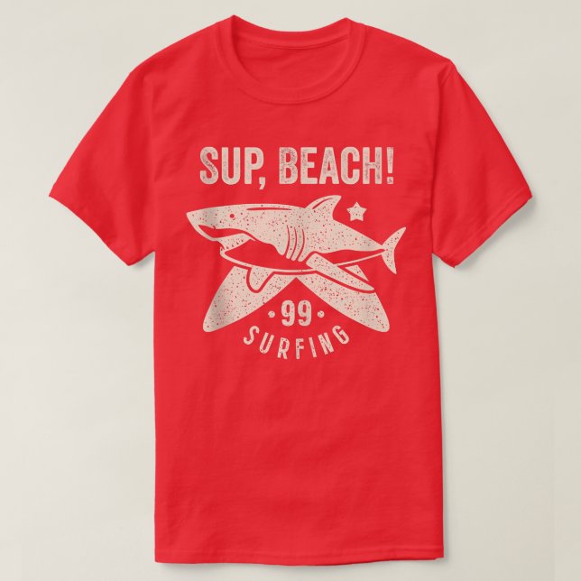 Funny Beach Summer Shark Tshirt Whats Sup Beach Su (Design devant)