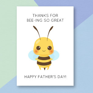 Funny Bee Animal Pun carte de Fête des pères