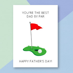 Funny Best By Par Golf Pun Carte Fête des pères