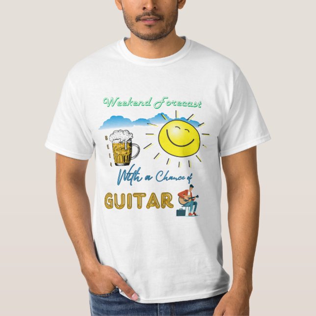 FUNNY ! Bière et Guitare - T-shirt de prévision de (Devant)