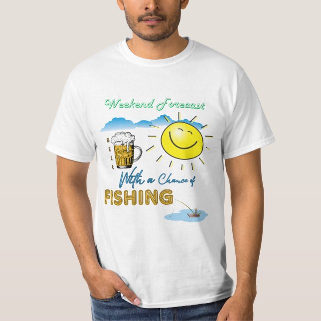 FUNNY ! Bière et pêche - T-shirt des prévisions de (Devant)