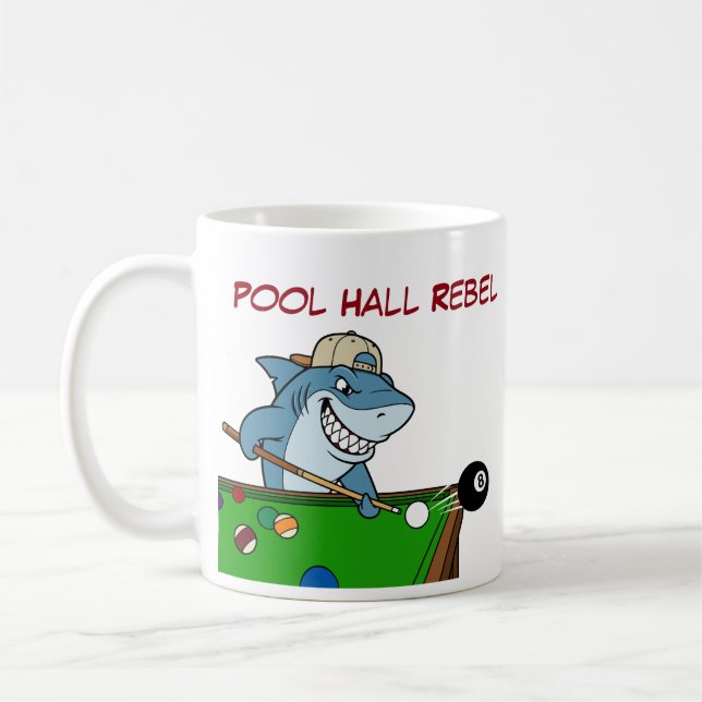 Funny Billiards Shark Pool Hall Rebel Coffee Mugs (Gauche)