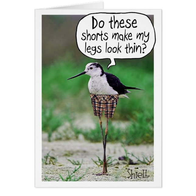 FUNNY BIRD SHORTS Card or gift (Devant)
