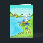 Funny Birthday Son carte de pêche au poisson<br><div class="desc">C'est une drôle de carte de pêche, qui, j'en suis sûr, est idéale pour tous les pêcheurs pour les Anniversaires, Duncan essayant d'attraper un poisson, mais le poisson vient de prendre son sandwich dont il n'a pris qu'une bouchée, et le gros chat mange les poissons qui sautent pour obtenir l'appât...</div>
