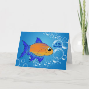 Funny Blue Nephew 1ère carte d'anniversaire