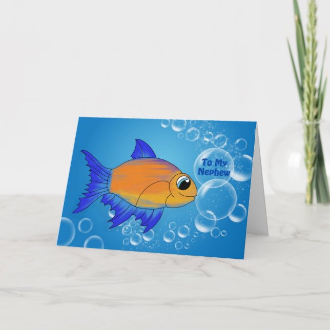 Funny Blue Nephew 1ère carte d'anniversaire (Devant)