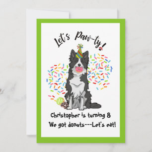Funny Border Collie Anniversaire Fête Invitation