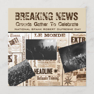 Funny Breaking News Anniversaire Invitation