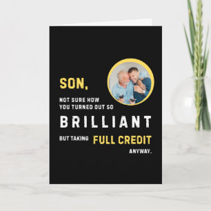 Funny Brilliant Son Photo Carte Anniversaire