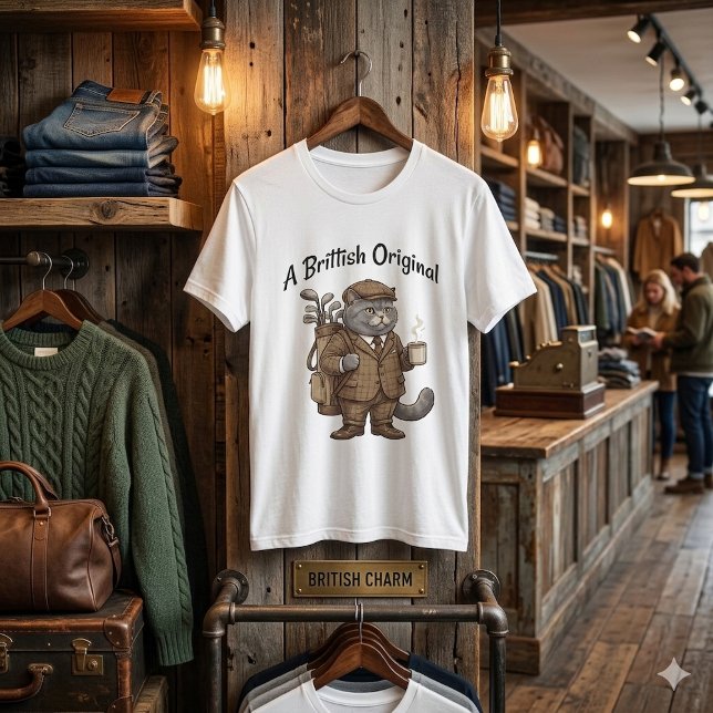 Funny British Shorthair Cat T-Shirt (Créateur téléchargé)