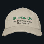 Funny Brodé Euphonium Music Casquette<br><div class="desc">Distressed music casquette a un drôle de slogan d'Euphonium brodé qui dit Euphonium - Le seul instrument qui compte. Grand casquette de fierté de section Euphonium ou cadeau pour l'enseignant Euphonium.</div>