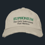 Funny Brodé Euphonium Music Casquette<br><div class="desc">Distressed music casquette a un drôle de slogan d'Euphonium brodé qui dit Euphonium - Le seul instrument qui compte. Grand casquette de fierté de section Euphonium ou cadeau pour l'enseignant Euphonium.</div>