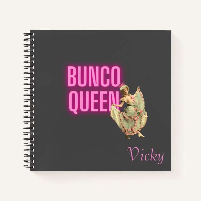 Funny Bunco Vintage Queen Carnet personnalisé (Devant)