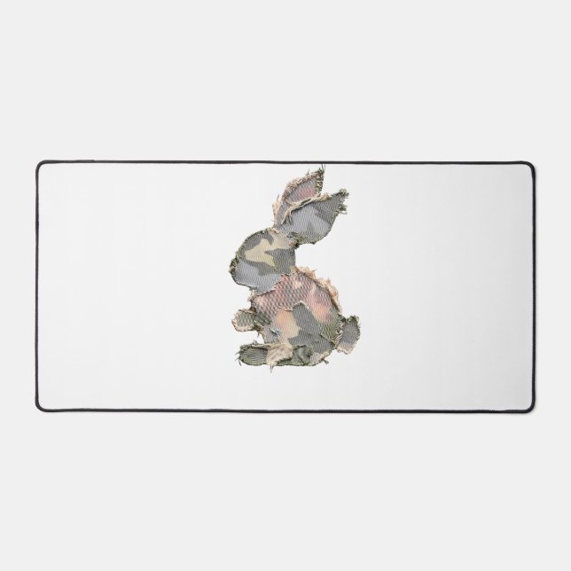 Funny Bunny Crochet Patchwork Camo Rabbit Happy Ea (Recto)