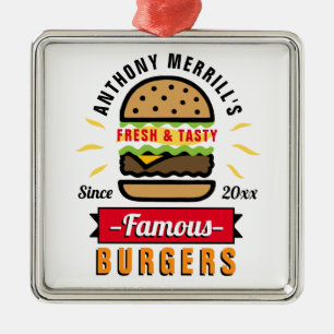 Funny Burgers Nom personnalisé Ornement