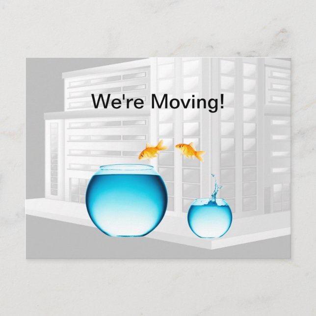 Funny Business Moving Notice Modèle de carte posta (Devant)