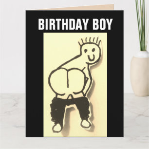 FUNNY BUTT MOONED BIRTHDAY GARÇON CARTE SURTAILLÉE
